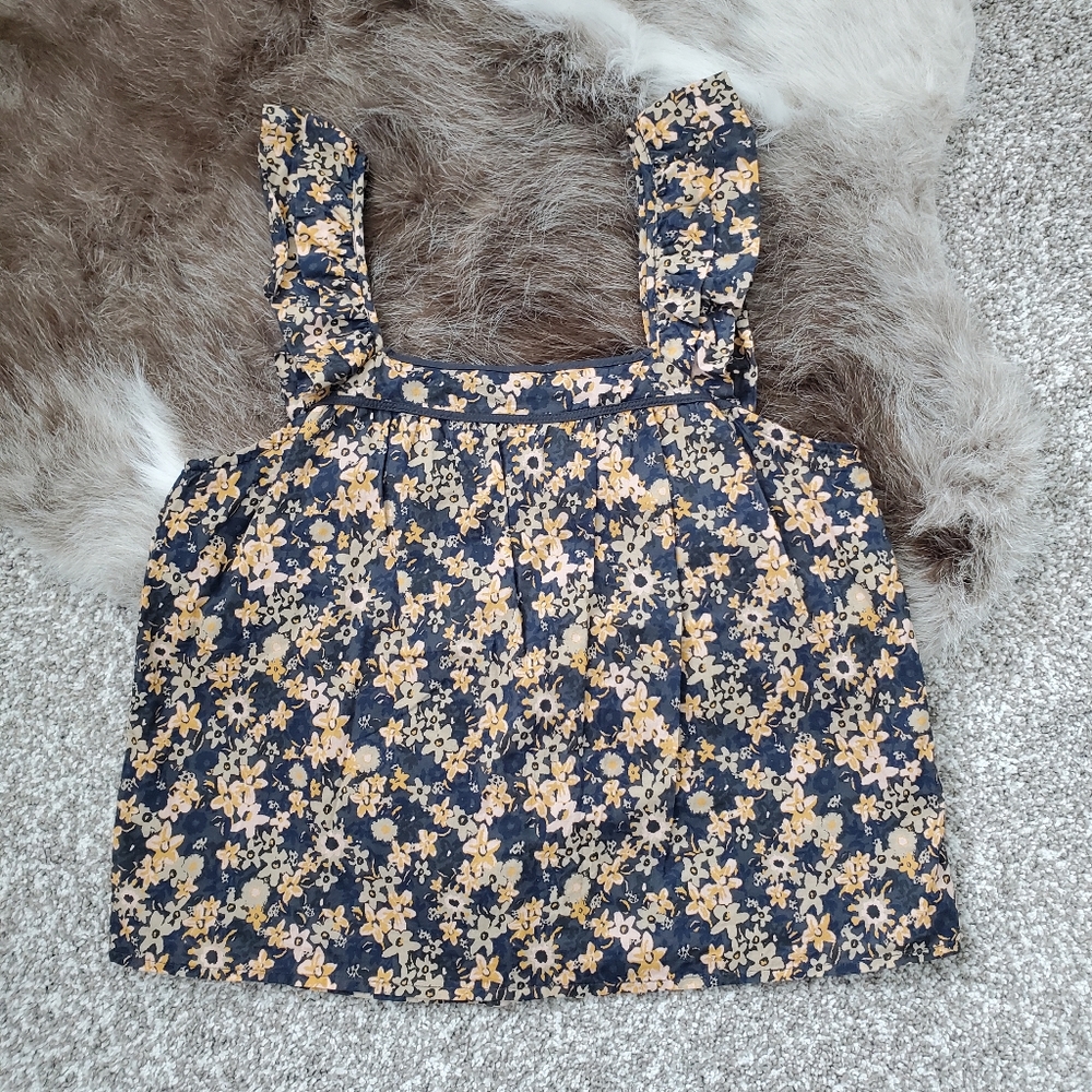 Evereve Roan + Ryan Edith Retro Floral Flutter Tank Sz S NWOT - Picture 3 of 4